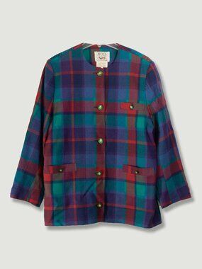 Avoca Collection Plaid jacket Colorful Irish Wool Oversized Boxy Gaudy Coat
